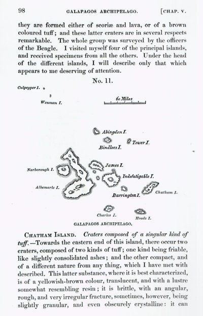 Mapa del Archipiélago de Galápagos, 1844 de English School